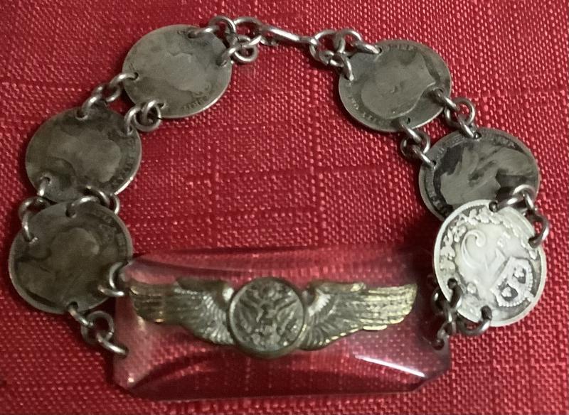 WWII LUCITE USAAF SWEETHEART GUNNERS BRACELET