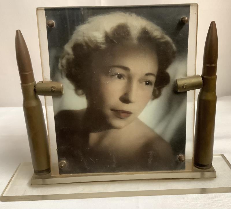 WWII LUCITE & BULLETS PHOTO FRAME