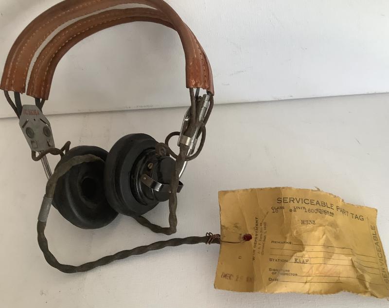 WWII USAAF HS-33 HEADSET ORIGINAL