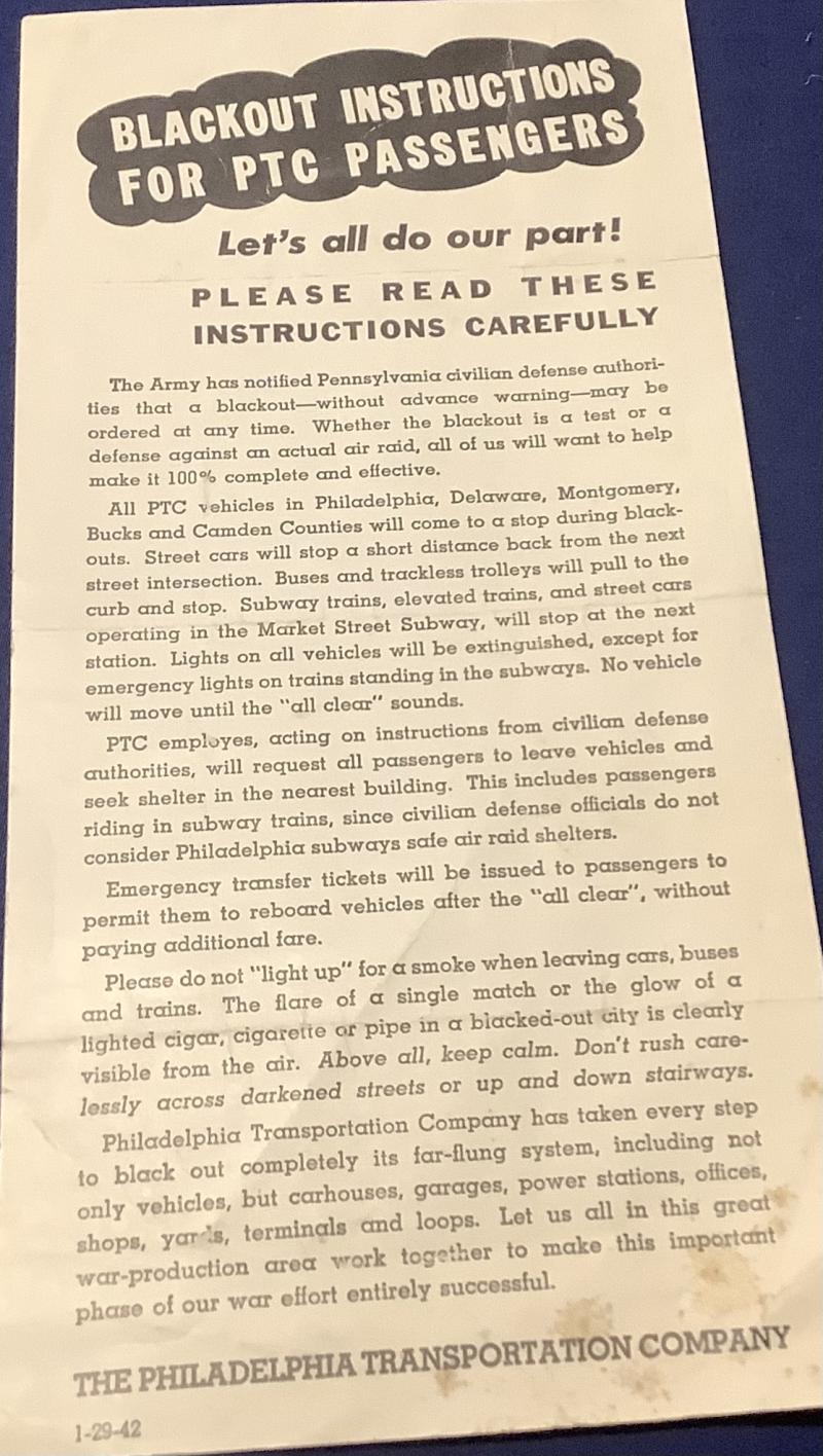 WWII BLACKOUT LEAFLET