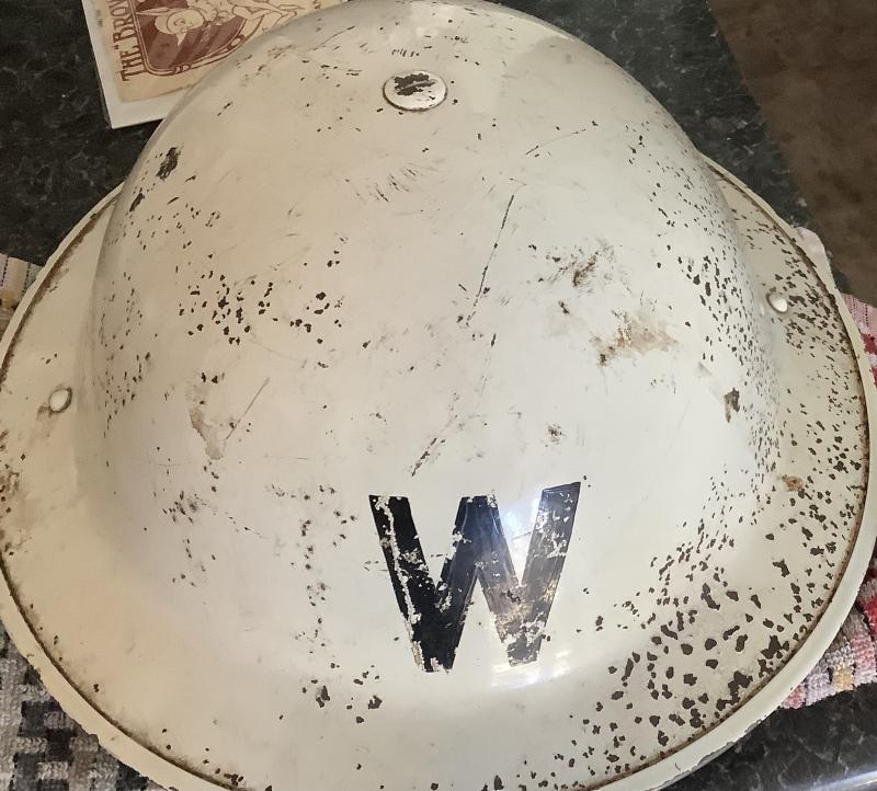 1939 Dated White Post Wardens Helmet