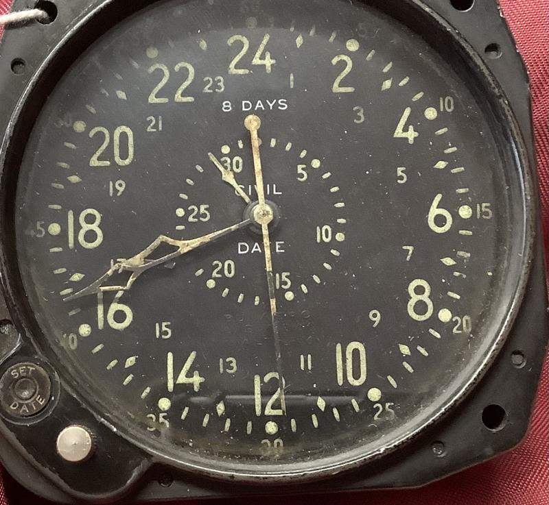 WWII USAAF COCKPIT CLOCK