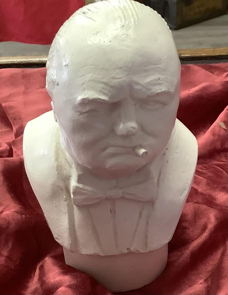 CHALK WARE  BUST OF WINSTON CHURCHILL