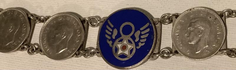 WARTIME ERA MADE US 8th AIRFORCE SWEETHEART BRACELET