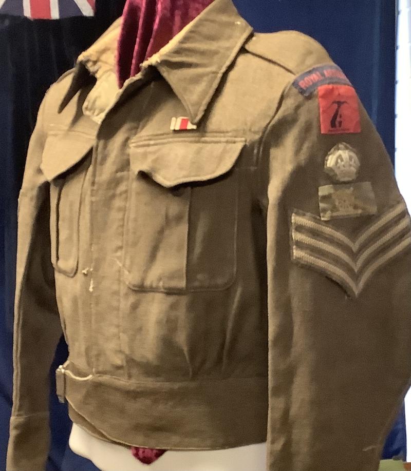 WWII ROYAL ARTILLARY STAFF SERGEANTS BATTLE DRESS BLOUSE, ANTI AIRCRAFT COMMAND