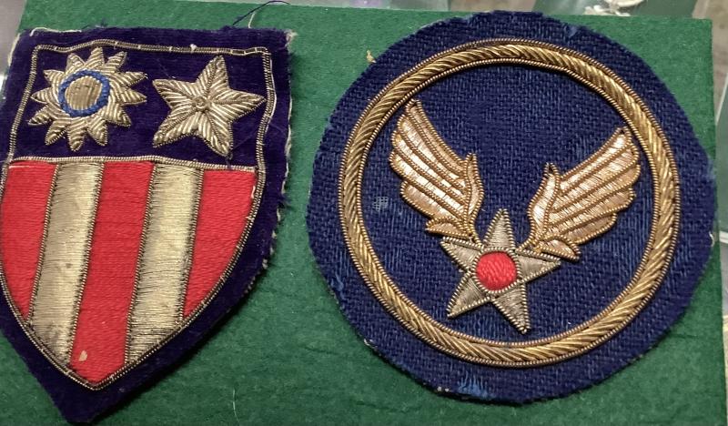 WWII USAAF THEATRE MADE BULLION CLOTH INSIGNIA