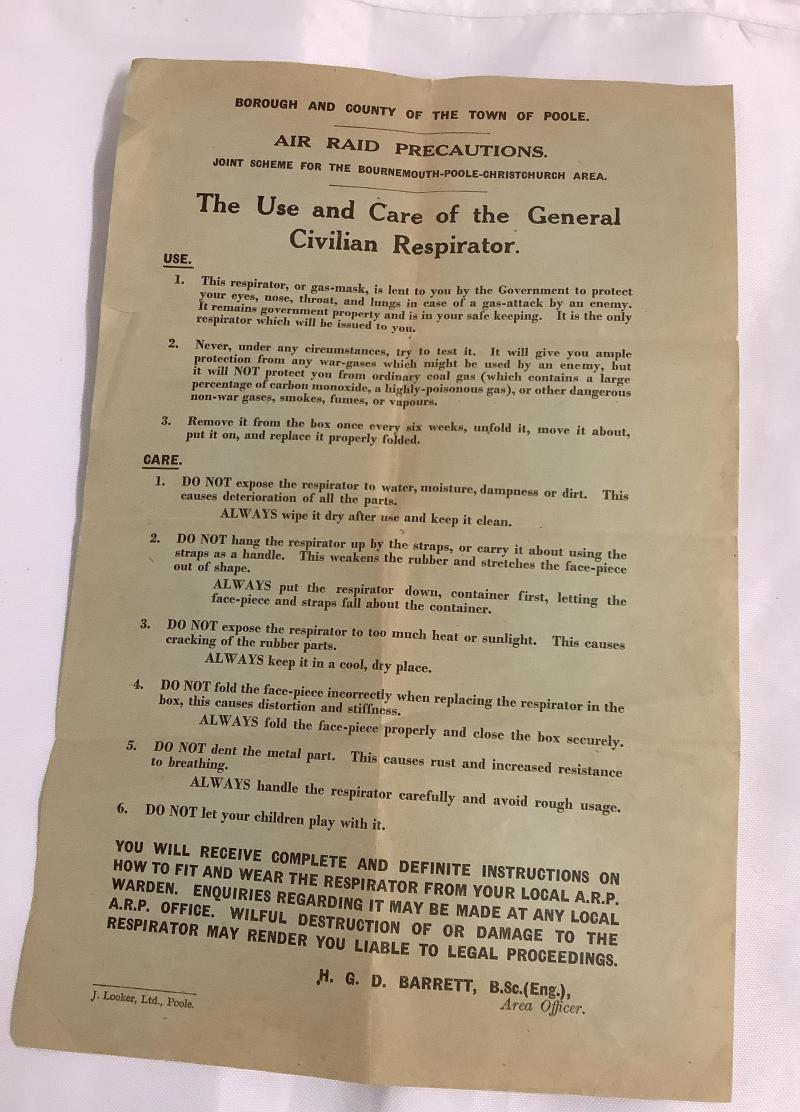 WWII HOMEFRONT INSTRUCTIONAL LEAFLET