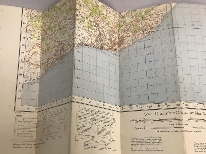 WWII WAR OFFICE MAP OF 'HASTINGS'