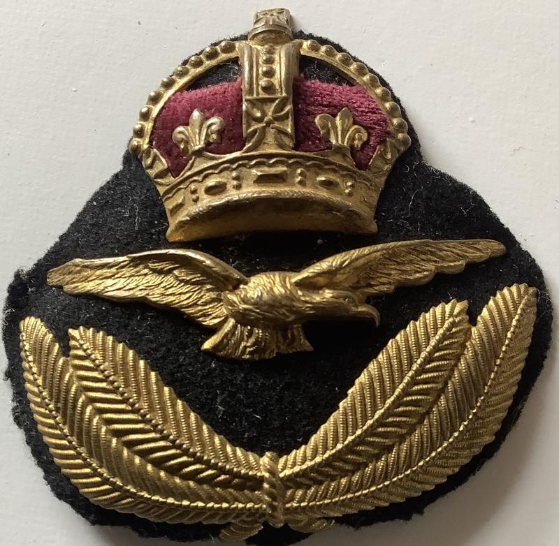 WWI RAF OFFICERS CAP BADGE