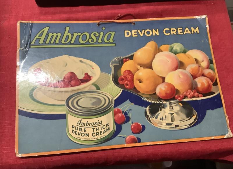 VINTAGE ORIGINAL AMBROSIA CARDBOARD SIGN
