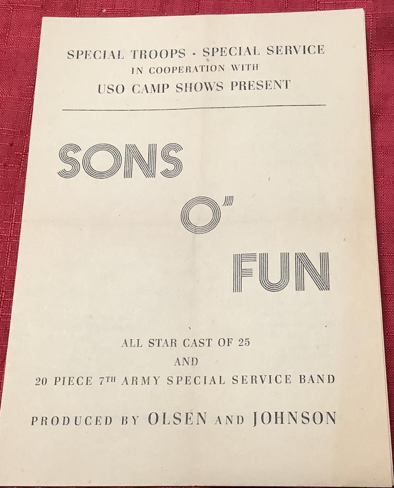 WARTIME US  4 PAGE  SONS OF FUN LEAFLET