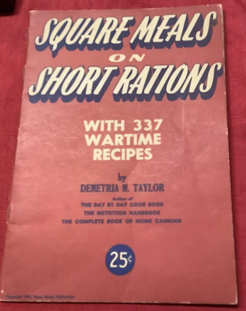 LARGE WWII WARTIME RECIPES ON RATIONS