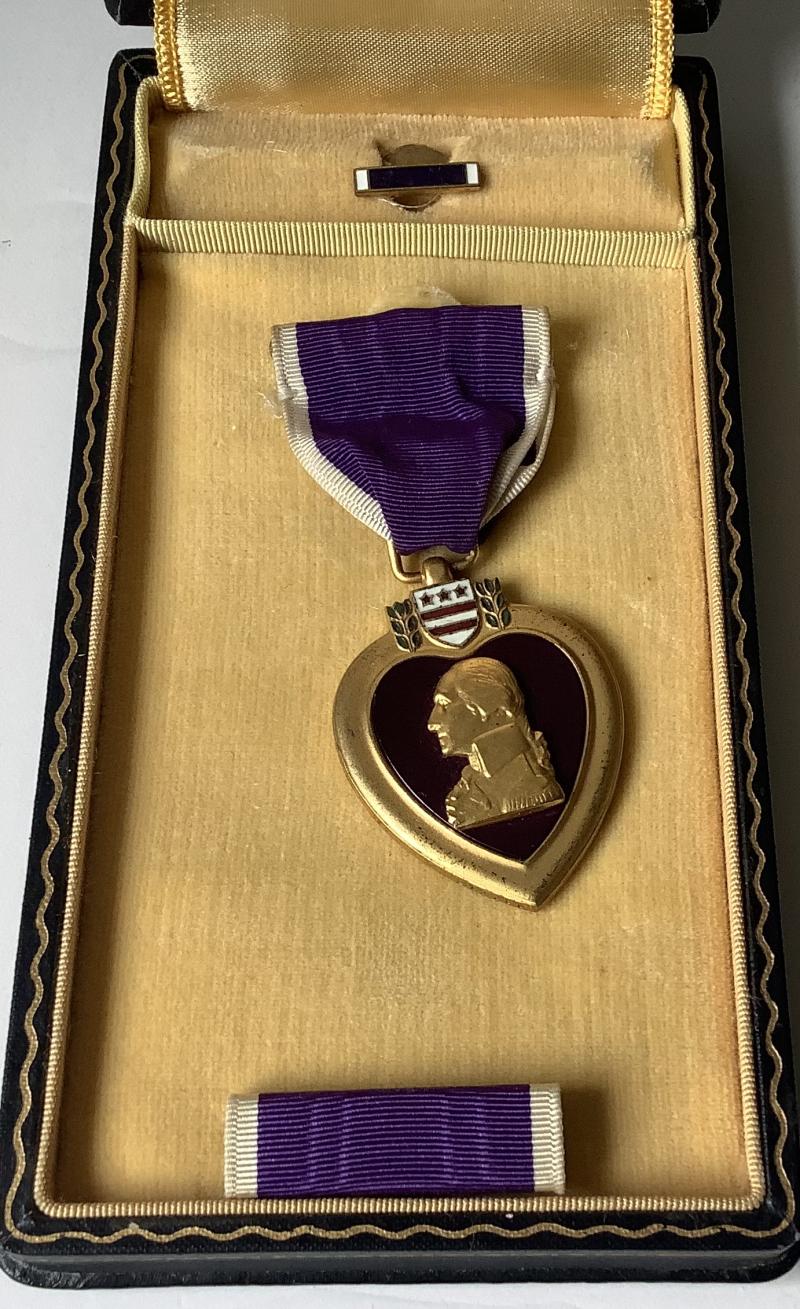 WWII NUMBERED PURPLE HEART & CASE