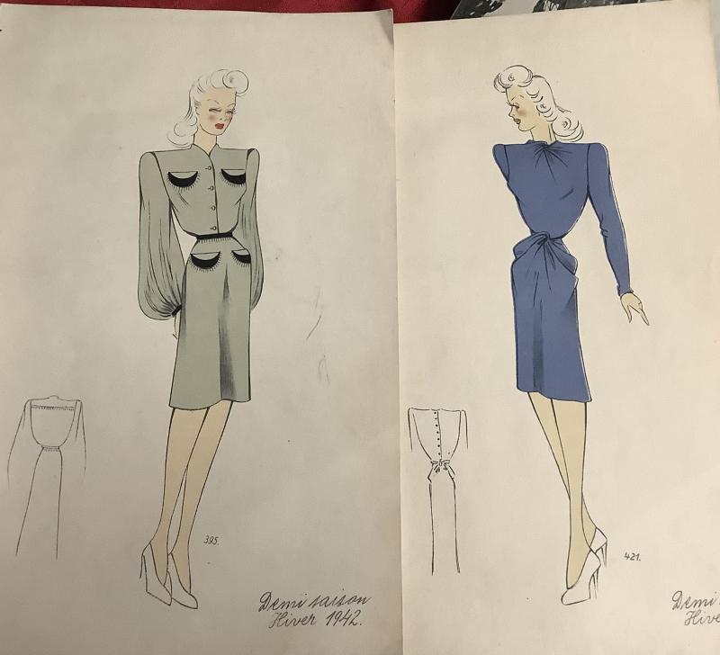 5 x DEMI SAISON 1940,s FASHION ORIGINALS